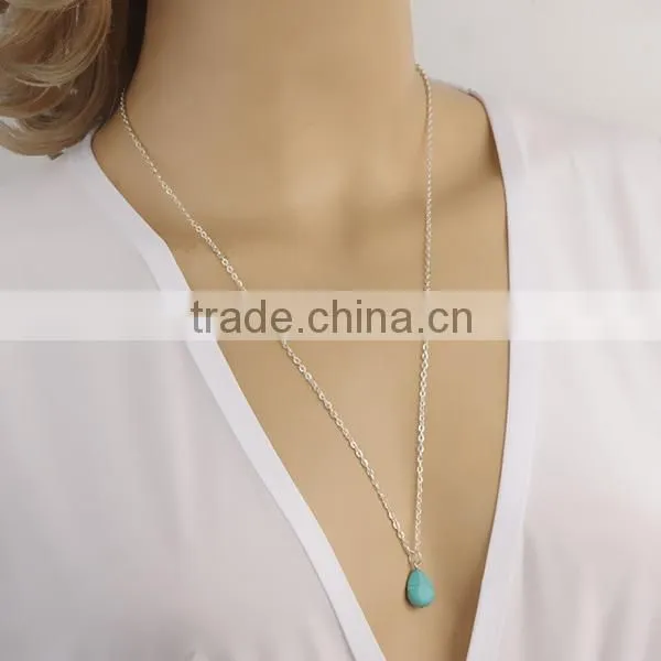 turquoise simple long wholesale silver jewelry china