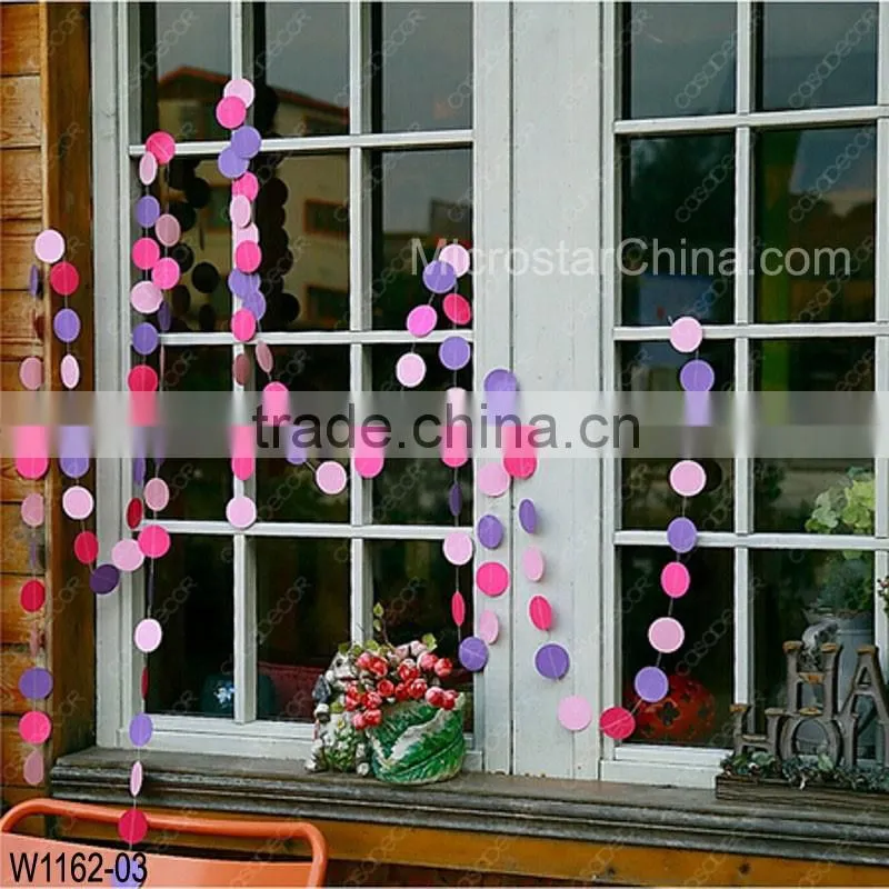 4m Paper Garland Round Banner Bunting Wedding Birthday Classroom Party Pon Decoration