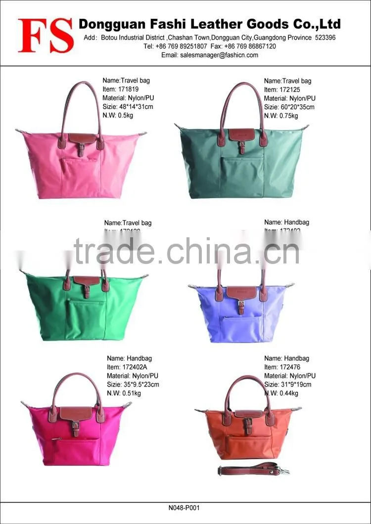 2016 newest ladies fashion travel bags women waterproof duffle bag