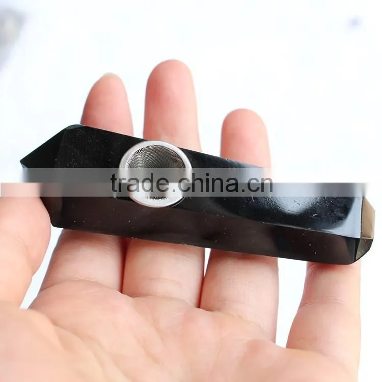 natural black obsidian cheap smoking pipes for sale