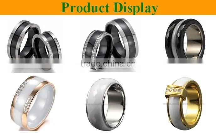 2014 fashion jewelry black ceramic male wedding rings wholesale costume jewellery