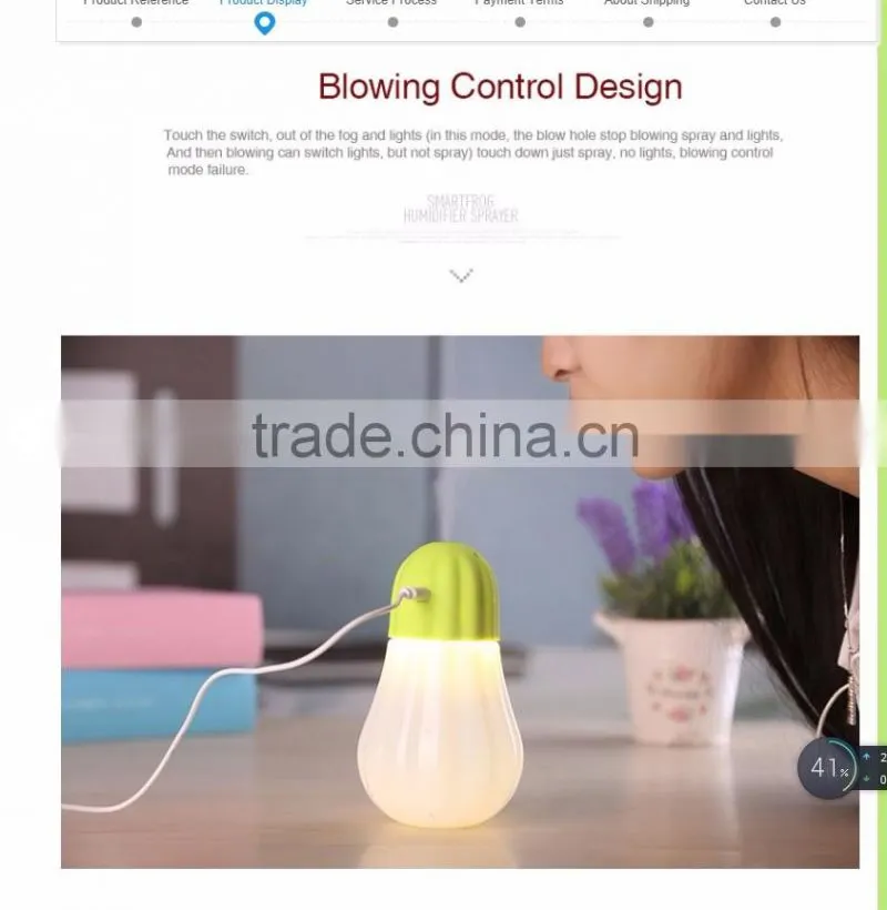 350ml ultrasonic mini cool mist humidifier with led nightlight for hot summer