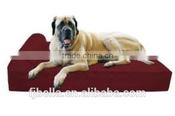 Headrest Edition 7" Pillow Top Orthopedic Dog Bed for Large and Extra Large Dogs -Burgundy color