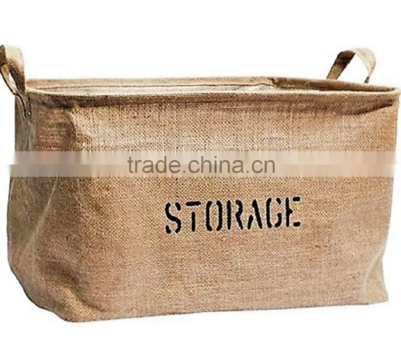 Jute Collapsible Organizing Baskets for Clothing Storage