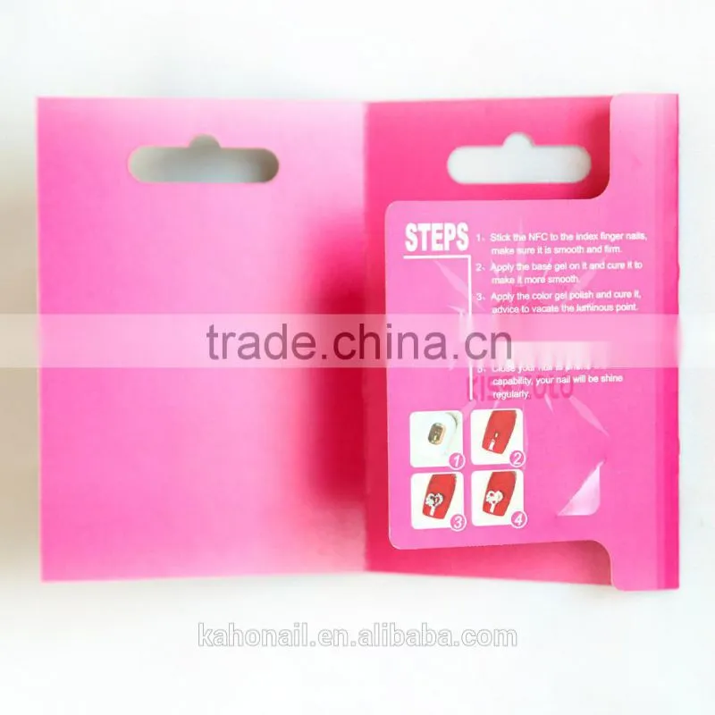 2015 new Style traditional Artificial Fingernails light up nail stickers for shiny acrylic light nail display
