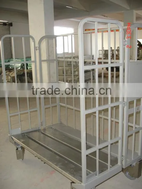 Steel Wire Foldable Rolling Trolley Tool Cart for Warehouse Logistic Workshop