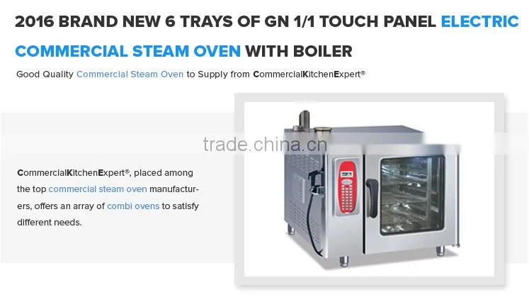 2016 Commercial Baking Equipment 6 Trays Memory Program Convection Deck Oven Steam Oven