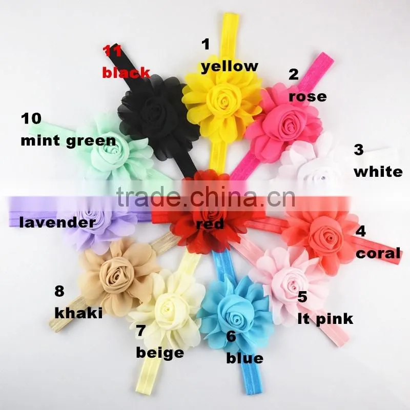 New Hot Sale delicate glitter bow hair band Baby elastic fine hair lead the act the role of 16 color in stock now