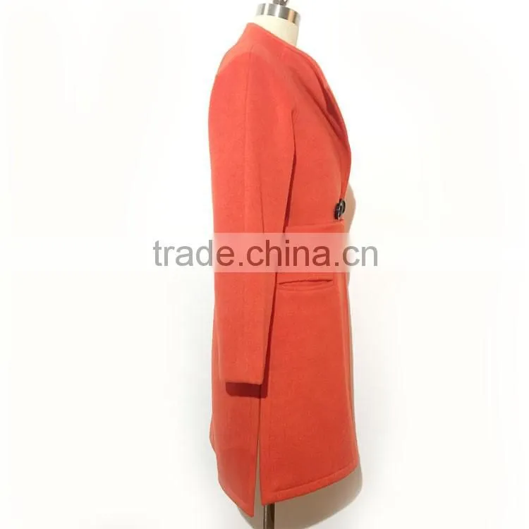 2016AW woolen garment customized woman's fashion long coats double buckle tie belts