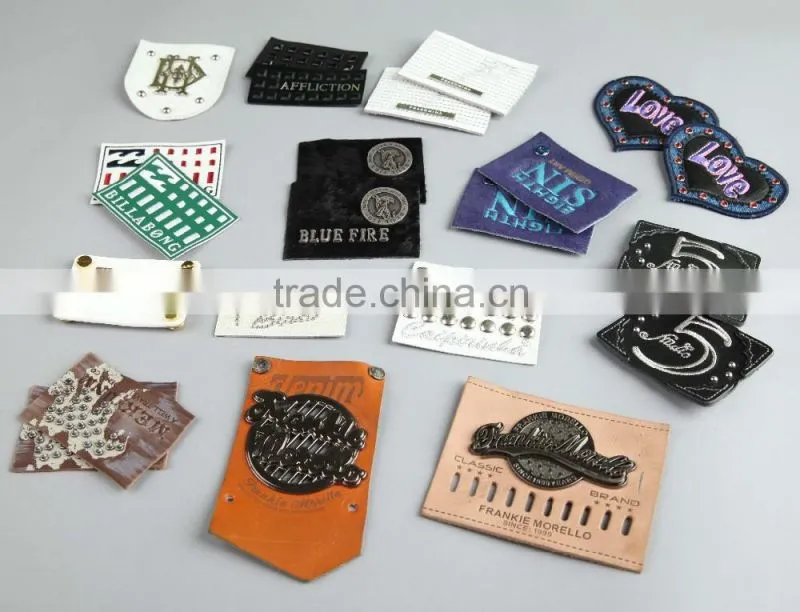 Factory OEM Fashion Design Jeans Pocket Patch Leather Patch with Customized Metal Logo