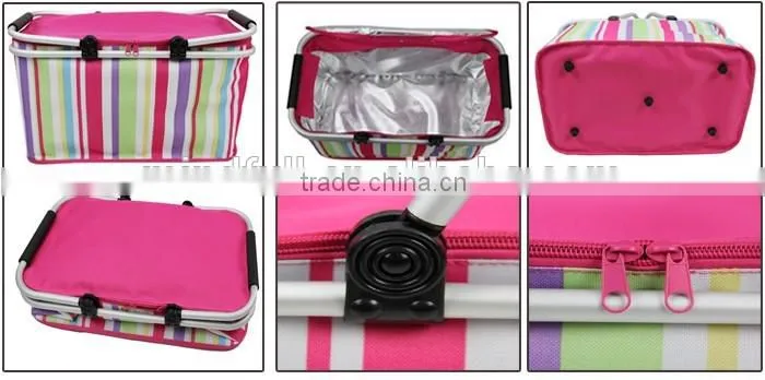 Wholesale folding picnic basket with aluminium frame