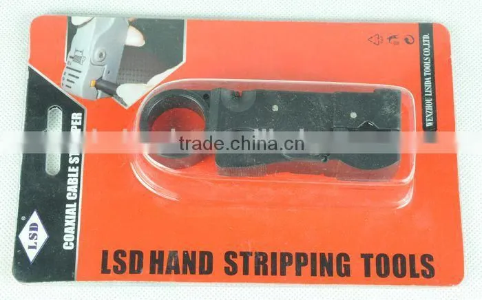 LS-312B wire cable stripper for RG58/RG59/RG62/3C/4C cable black round wire stripper