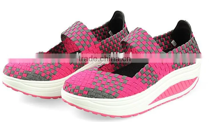Newest Design Braid Handmade Woven Casual Elastic Shoes