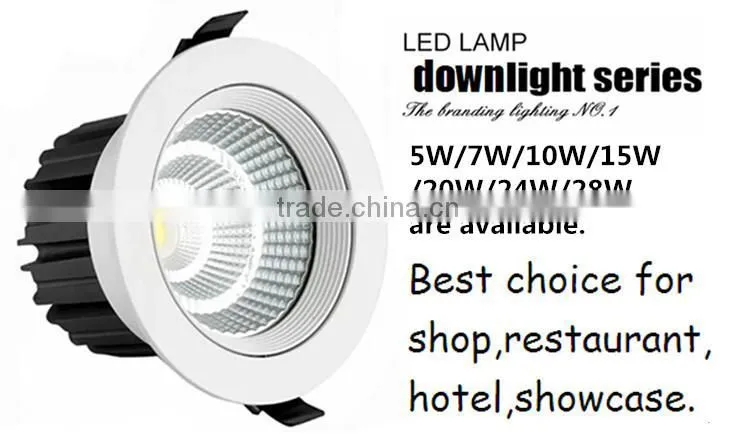 factory direct wholesale new design recessed 15w cob led downlight