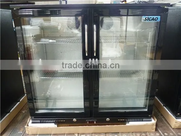 208Liters Compressor Two Doors Beverage Cooler Display Refrigerator