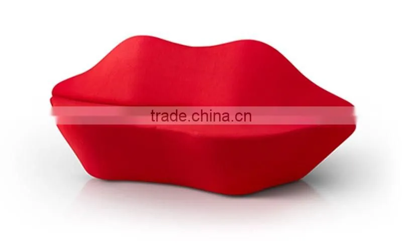 Mid Century Modern Red Lip Shaped Sofa Set Without Arm