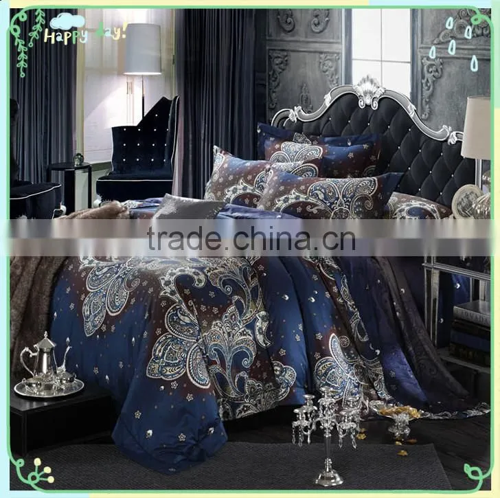 2015 Luxury arabian Jacquard bedding set shiny satin duvet cover set bridal bed sheet set for teenagers