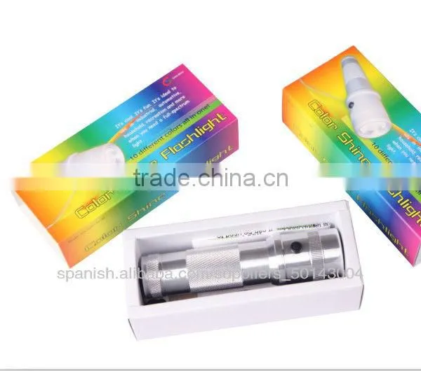 Shenzhen 3w multifunction portable light 10 color super highlight led torch flashlight