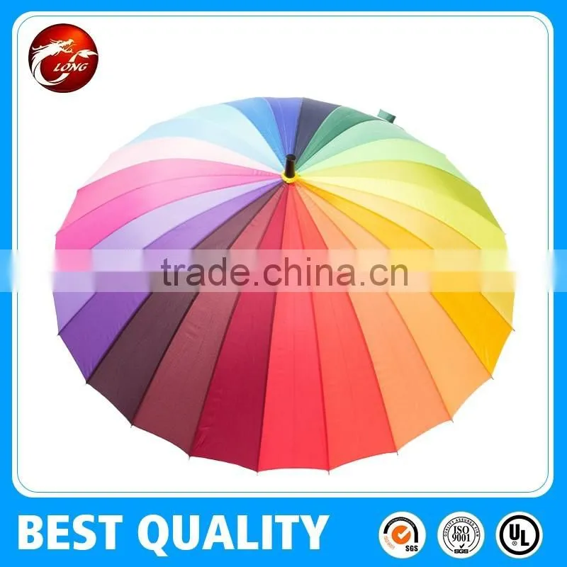promotional rainbow golf umbrella.auto open straight umbrella