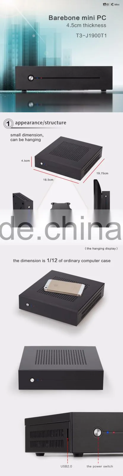 2016 new arrival hdmi vga cheapest Mini PC 12V celeron J1900 support windows 10 linux