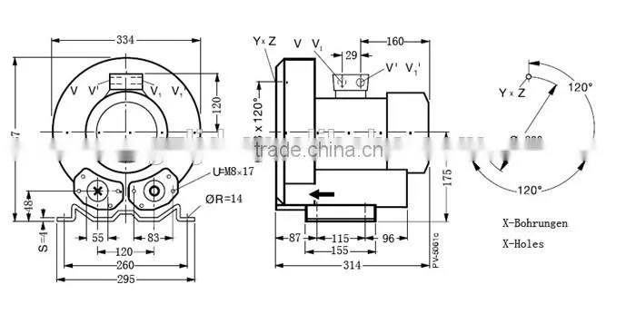 flour suction conveying regenerative air blower 1.5KW