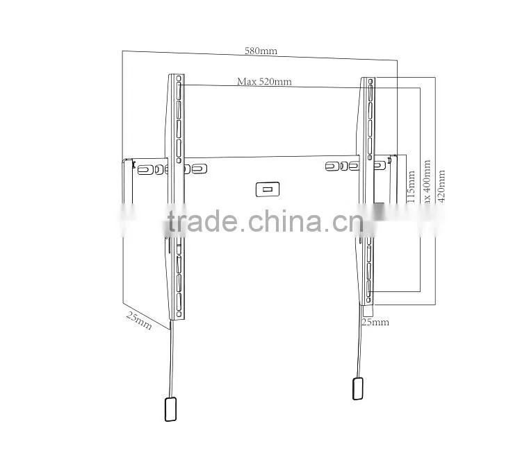 lcd tv wall mount for 26"-55", customized stainless steel tv mount