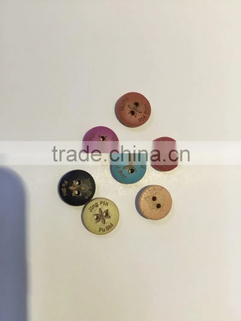 laser engraved 2 holes black wooden buttons for garment