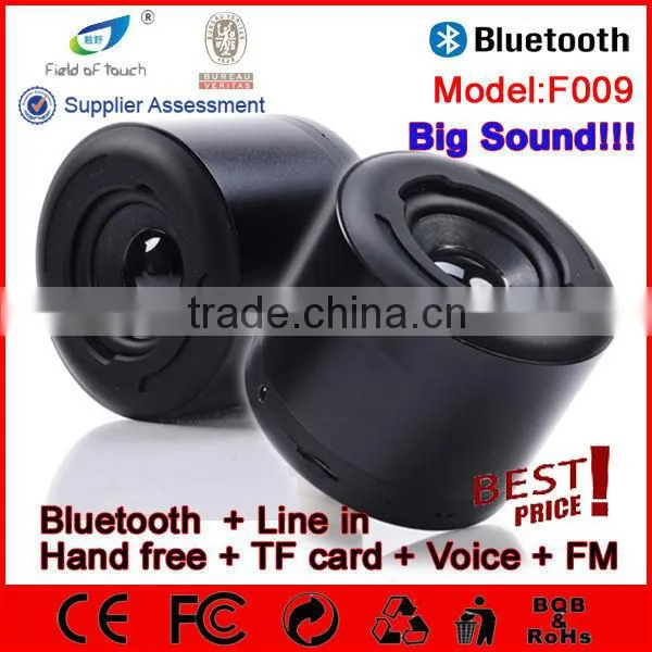 Model F009 Super bass Metal Mini Speaker Bluetooth with Strong Vibration TF Card FM Radio