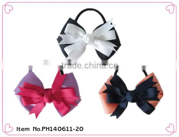2014 hot sale girls elastic hair ties with button