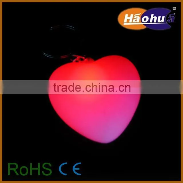 pvc heart colorchanging led keychain