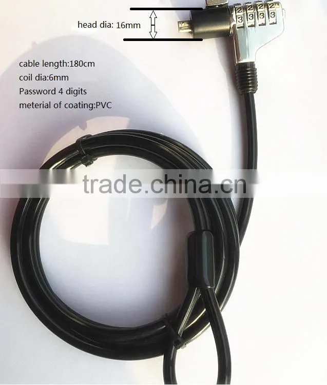 wholesales high end Anti-theft Laptop Security Lock with Steel Cable
