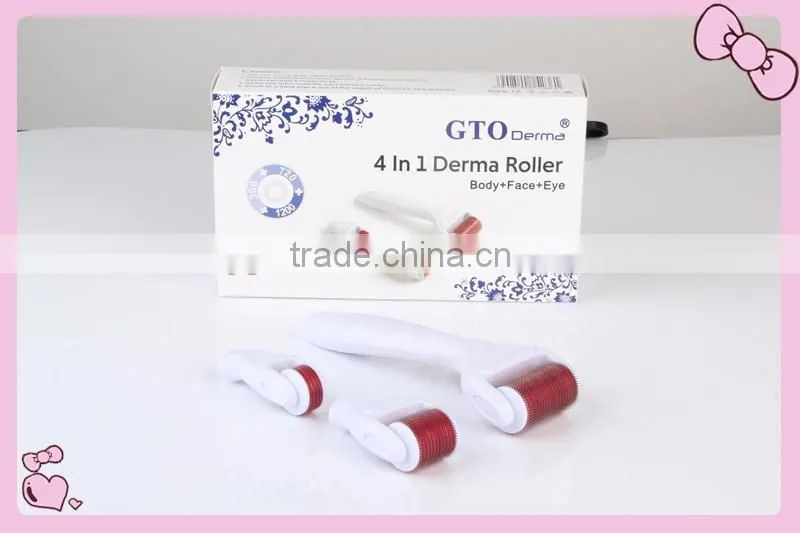 GTO 2017 newest medical stainless steel dermaroller 4 in 1 derma roller