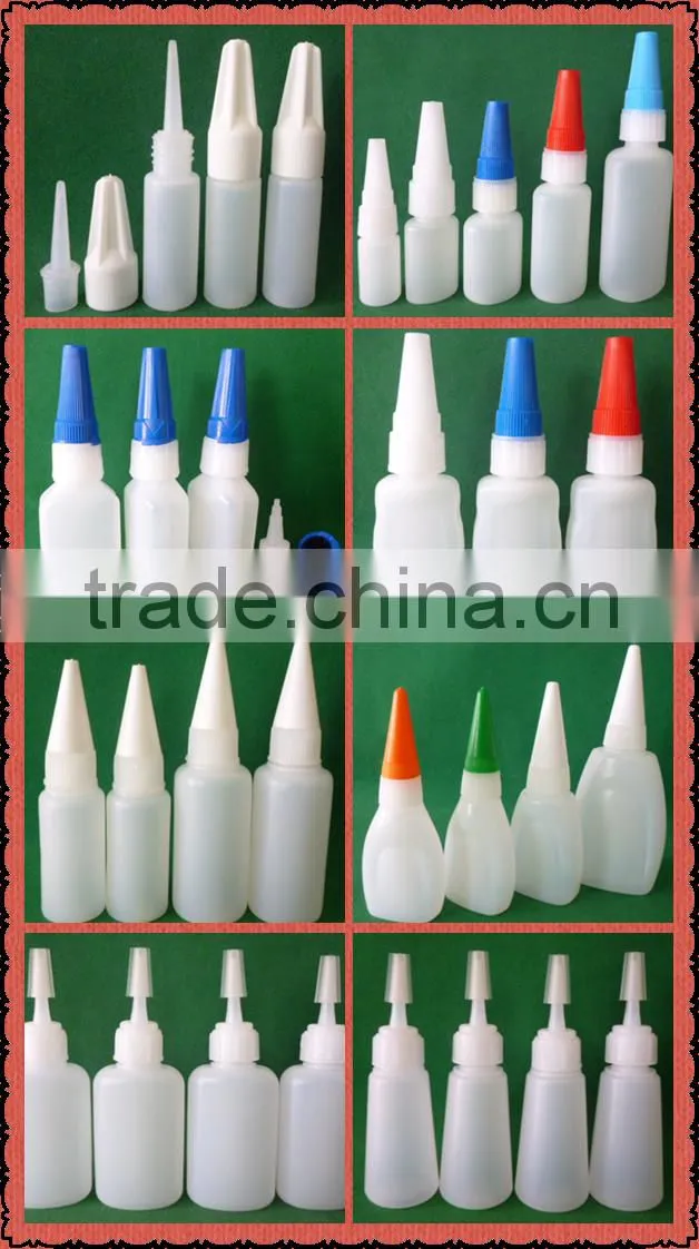 Cheap popular 3ml,17ml HDPE empty plastic Super Glue Bottle made in China