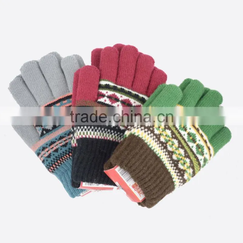 brushed warm knit gloves