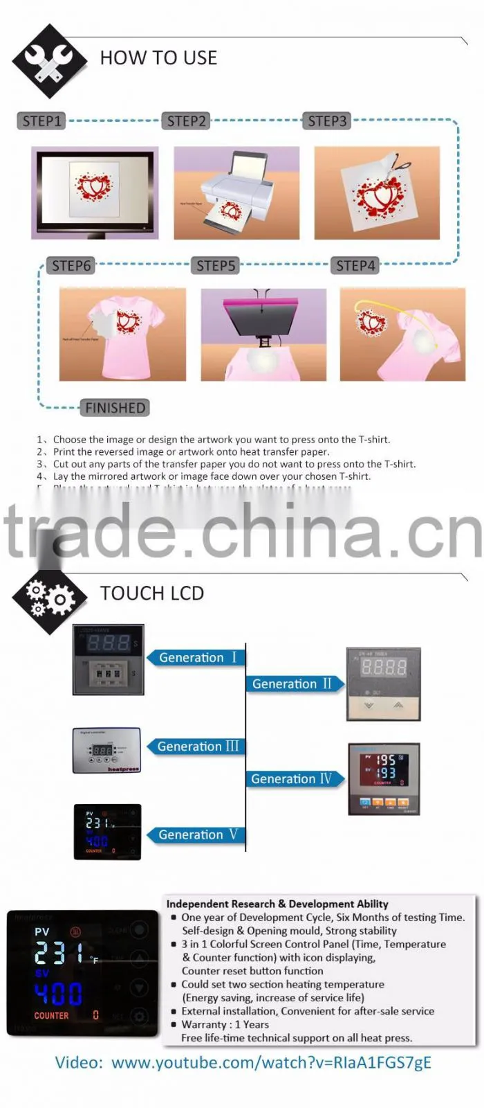 Manual Digital Swing Away Heat Presses Garment Sublimation Printing Tshirt Printer