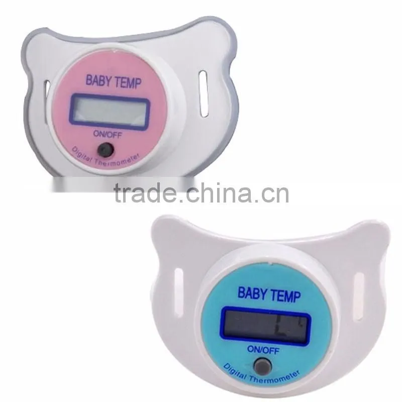Portable Digital LCD Pacifier Thermometer Baby Nipple Soft Safe Mouth Nipple Temperature Pacifier Chain Clip Holder VCI24 P20