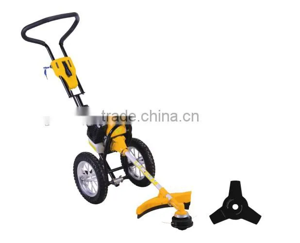 52cc single cylinder handpush brush cutter with wheels