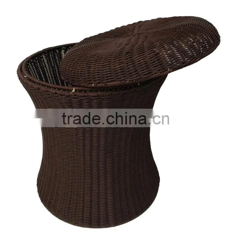 Quality chinese products washable PE rattan laundry hamper for dirty clothes