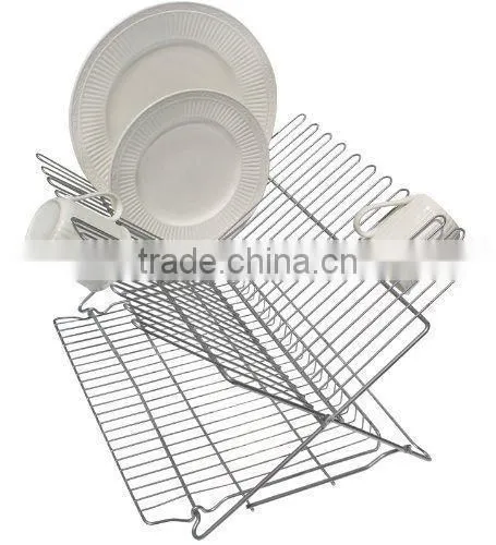 Folding Dish Rack-Steel-Double Cup Capacity Stand