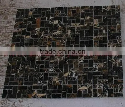 NATURAL BLACK AND GOLD ( MICAHEL ANGELO ) MOSAIC TILES