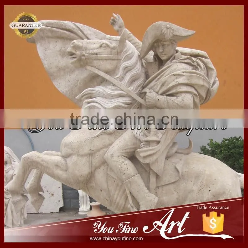 Life Size Napoleon Riding Horse Marble Statue