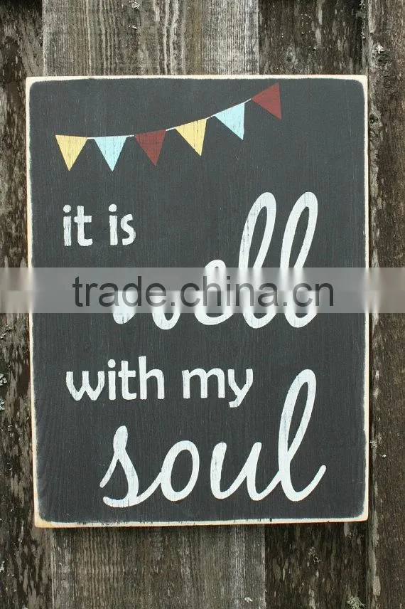 Shabby Wooden Sign Home Decor Custom UV Printing Rustic Wooden Sign