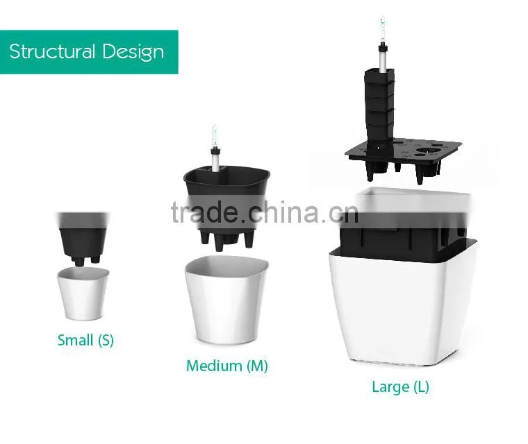 Two parts assembled plastic flowerpot