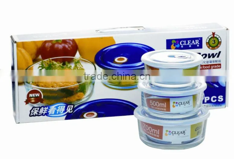 Wholesales tempered clear glass bowl