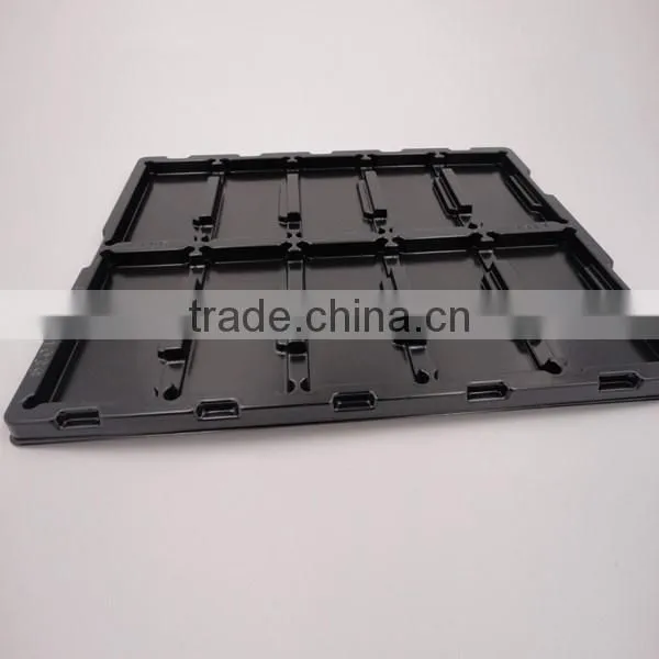 Thermoformed plastic purpule flocked PS blister tray for Tableware