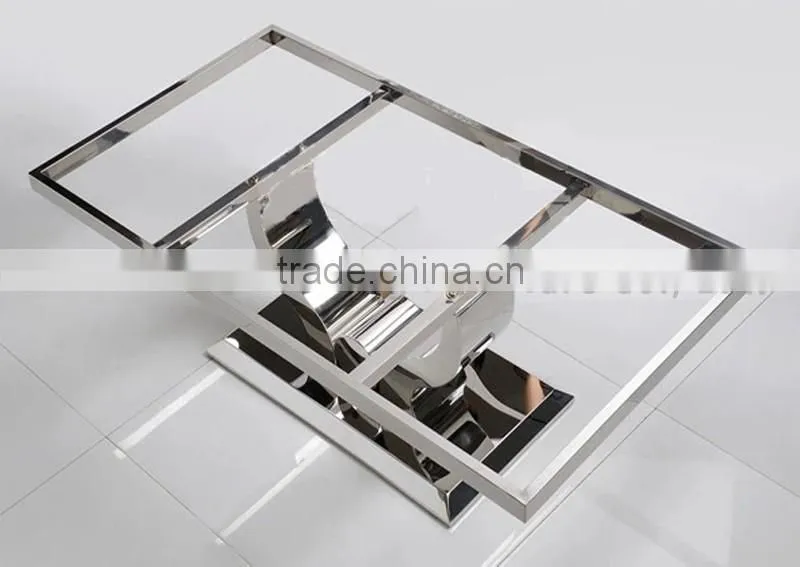 hot sell marble siver stainless steel coffee table