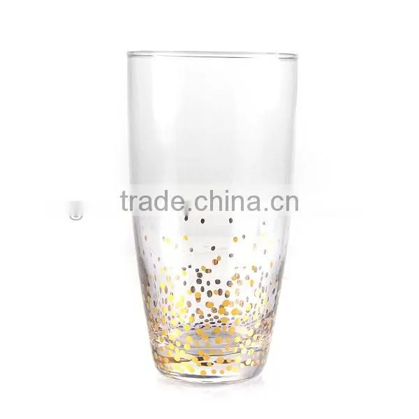 High quality wine glass and water glass set with golden decal
