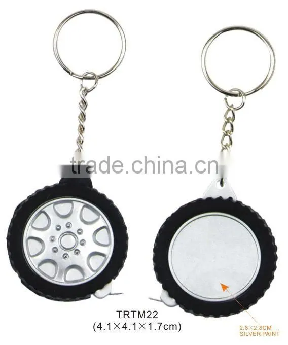 Promotional tire shape tape measure key chain