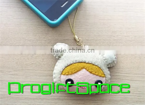 2017 Hand-Stitched Felt Easter Decoration Felt Ornaments Bunny Keychain made in China