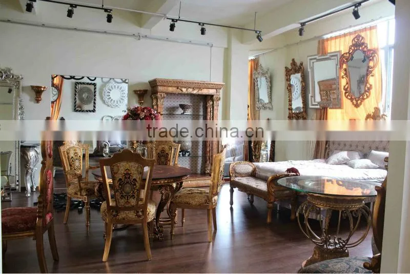 Antique Gold Reproduction Console Table with Mirror